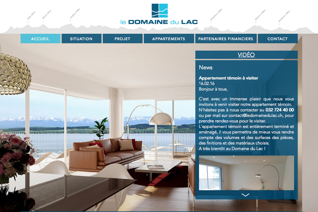 Website Le Domaine du Lac