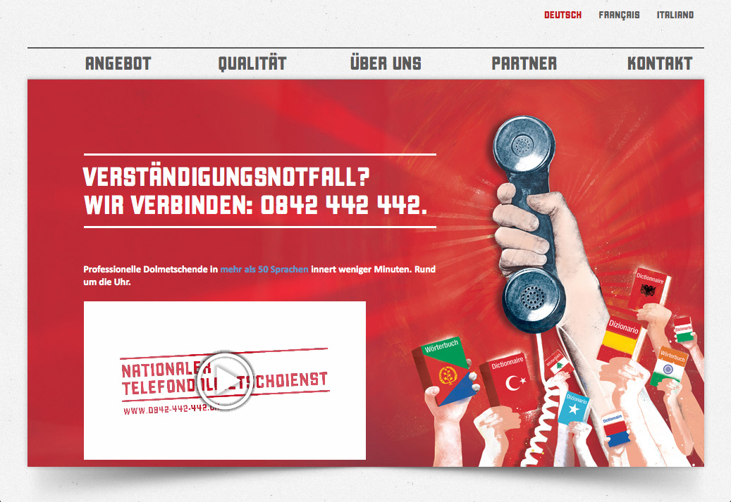 Website Nationaler Telefondolmetschdienst